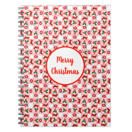 Caderno Espiral Padrão festivo de Natal