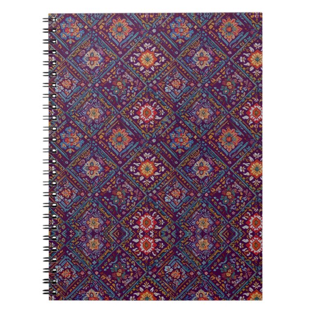 Caderno Espiral Padrão Floral  (Frente)