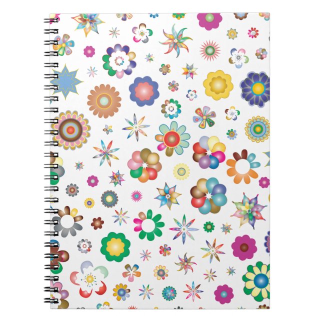 Caderno Espiral Padrão Floral (Frente)