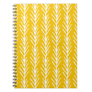 Caderno Espiral Padrão Floral Abstrato de Desenho Mão