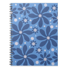 Caderno Espiral Padrão Floral Azul - Acesso ao Na moda