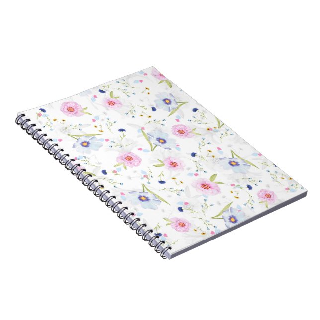 Caderno Espiral Padrão Floral bonito (Lado Direito)