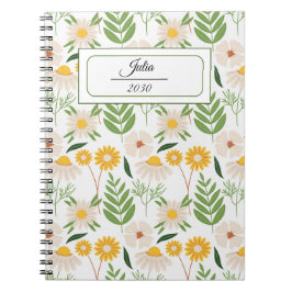 Caderno Espiral Padrão Floral Botânico Vintage Personalizado