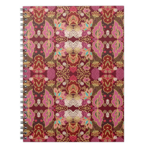 Caderno Espiral Padrão floral caótico sem costura