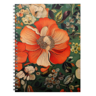 Caderno Espiral padrão floral de imperadores