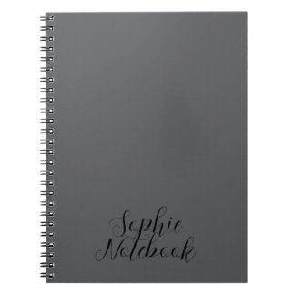 Caderno Espiral Padrão Floral de Monograma Elegante Nome Personali