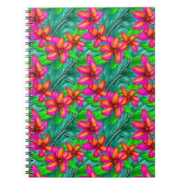 Caderno Espiral Padrão Floral de Paraíso Tropical
