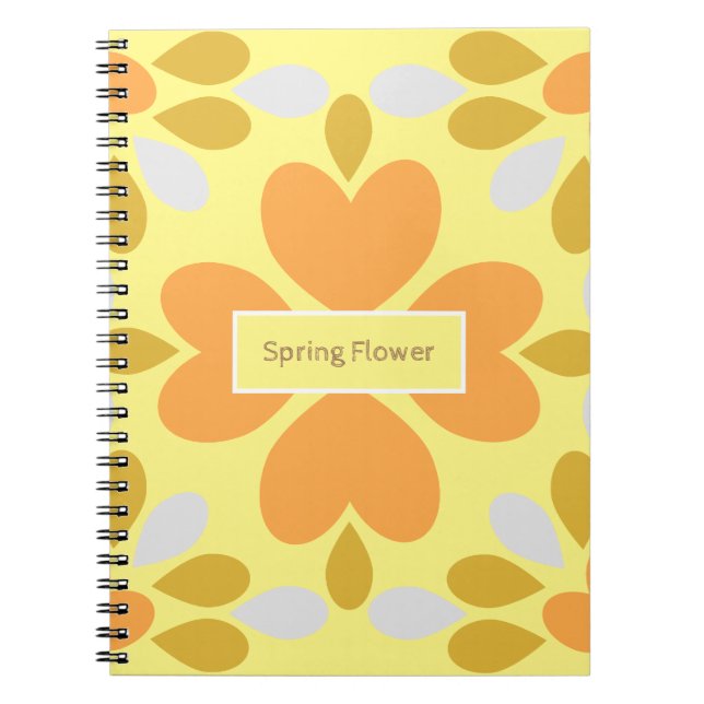 Caderno Espiral padrão floral de primavera floral (Frente)