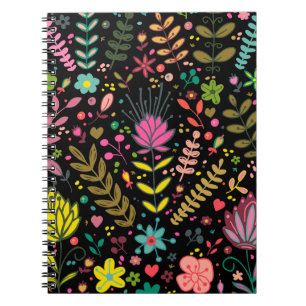 Caderno Espiral Padrão Floral de Superfície - Papel de parede Flor
