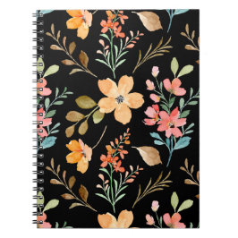 Caderno Espiral Padrão Floral de Superfície - Primavera de Aquarel