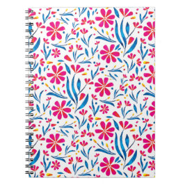 Caderno Espiral Padrão Floral de Uplifting por Aquarela