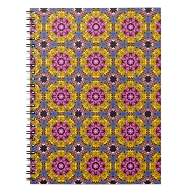 Caderno Espiral Padrão floral de Verão (Frente)