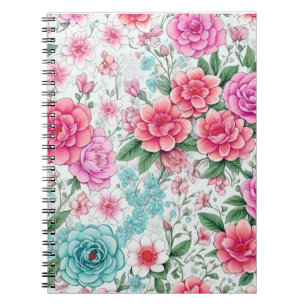 Caderno Espiral Padrão Floral de Vintage, Girly Vintage, Bonita Di