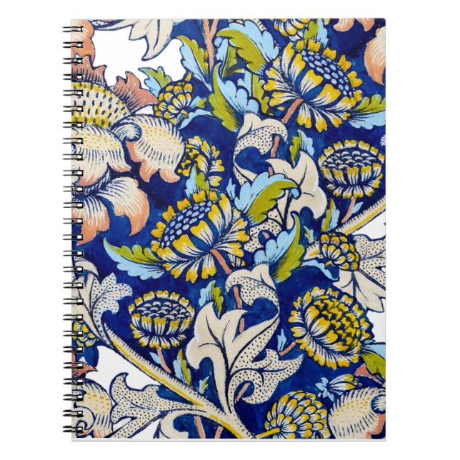 Caderno Espiral Padrão floral de William Morris (Frente)