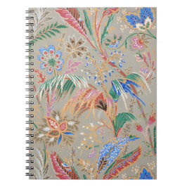 Caderno Espiral Padrão floral e foliato