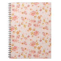 Padrão Floral em Aquarela Rosa Bege