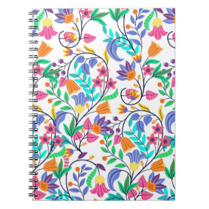 Caderno Espiral Padrão Floral Exótico Colorido-23147