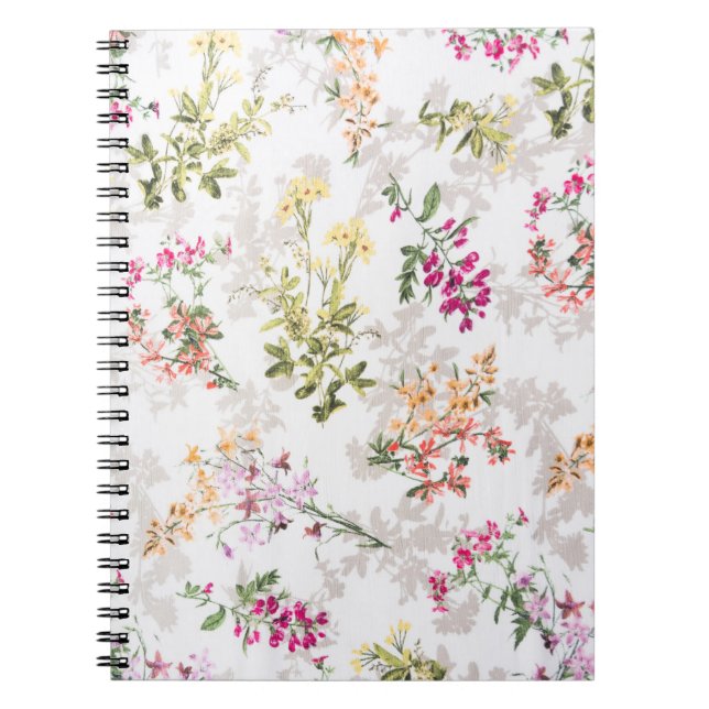 Caderno Espiral Padrão floral gentil (Frente)