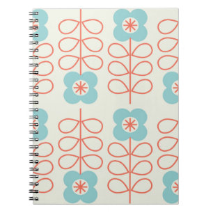 Caderno Espiral Padrão floral geométrico sem costura. Estilo nó