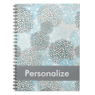 Caderno Espiral Padrão Floral Moderno de Tendy Personalizado
