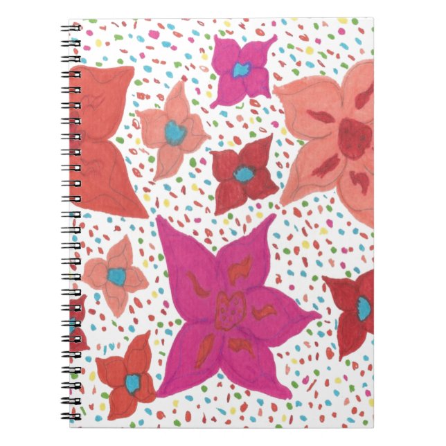 Caderno Espiral Padrão Floral Negrito (Frente)