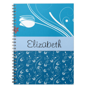 Caderno Espiral Padrão Floral, Padrão De Flores, Seu Nome