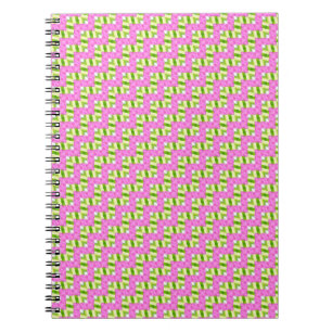 Caderno Espiral Padrão floral rosa