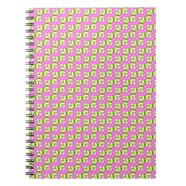 Caderno Espiral Padrão floral rosa (Frente)