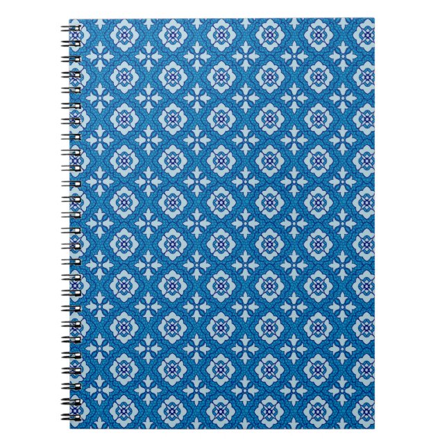 Caderno Espiral Padrão floral sem soldadura, fundo no art nouveau (Frente)
