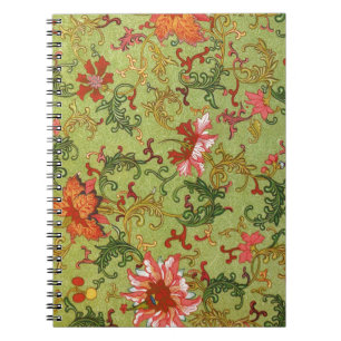 Caderno Espiral Padrão Floral Vintage