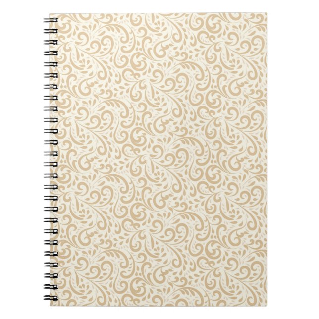 Caderno Espiral Padrão floral vítreo desenhado à mão (Frente)