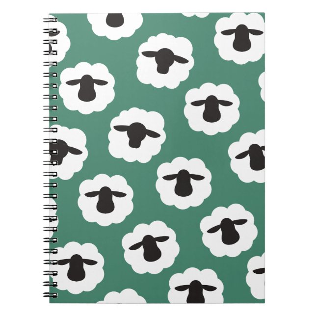 Caderno Espiral Padrão Fluffy Sheep Artesanatos (Frente)
