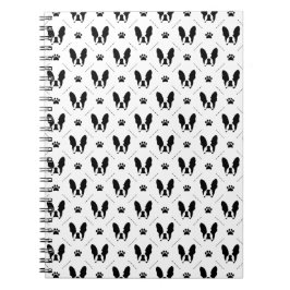 Caderno Espiral Padrão francês do buldogue