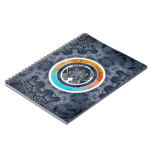 Caderno Espiral Padrão futurístico caleidoscópio