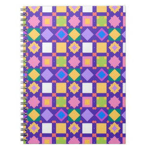Caderno Espiral Padrão Geométrico Abstrato