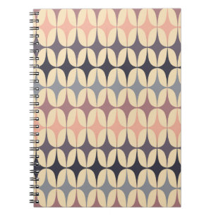 Caderno Espiral Padrão Geométrico Abstrato de Triângulos Retro