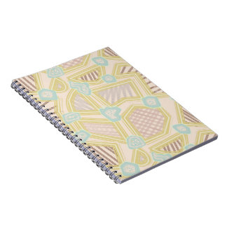 Caderno Espiral Padrão Geométrico Abstrato Pastel Moderno Sem Cost