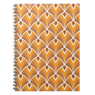 Caderno Espiral Padrão Geométrico Clássico Art Deco