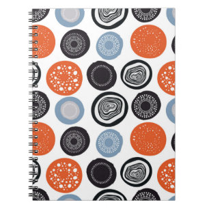 Caderno Espiral Padrão geométrico criativo e colorido.