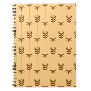 Caderno Espiral Padrão Geométrico da Seta Dourada
