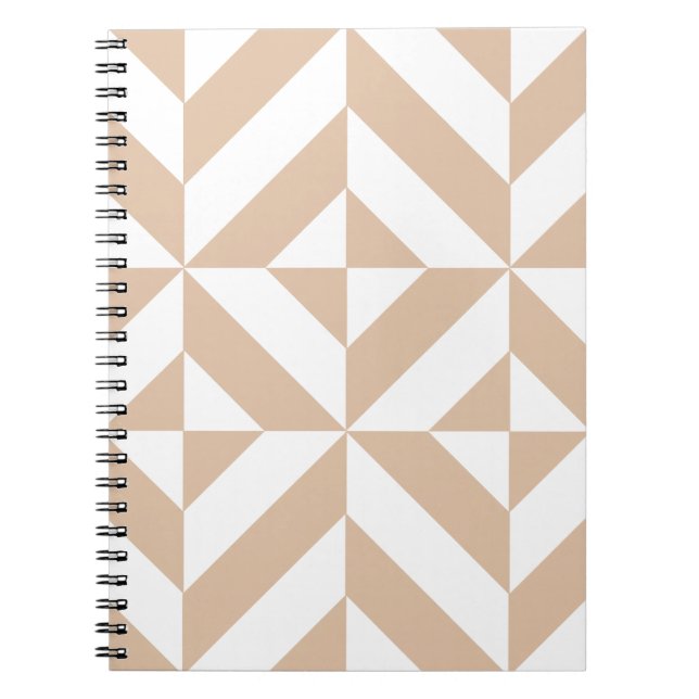 Caderno Espiral Padrão Geométrico de Deco de Porco Quente (Frente)