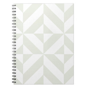 Caderno Espiral Padrão Geométrico do Deco Cubo da Cinza Pálida