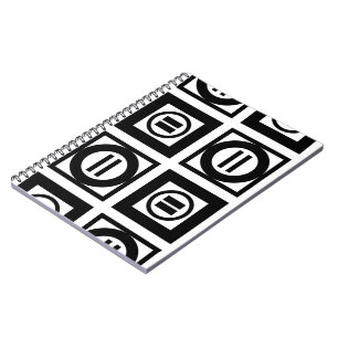Caderno Espiral Padrão Geométrico Igual a Preto e Branco