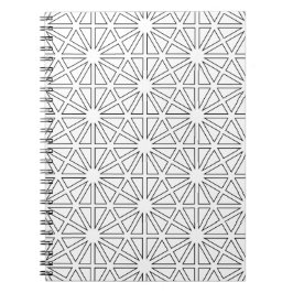 Caderno Espiral Padrão Geométrico Moderno em Preto e Branco Starbu