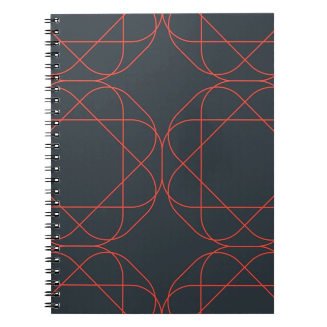 Caderno Espiral Padrão geométrico moderno, simples, fofo e lúdico (Frente)