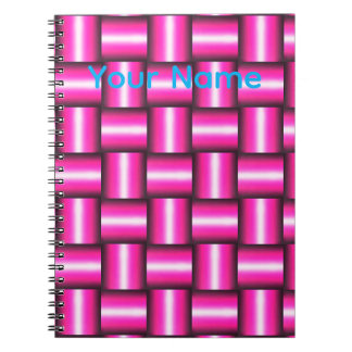 Caderno Espiral Padrão Geométrico Rosa Sem Costura