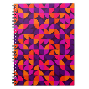 Caderno Espiral Padrão geométrico sem costura. Abstrato vintage vi