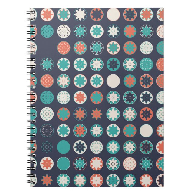 Caderno Espiral Padrão geométrico sem costura com elementos colori (Frente)