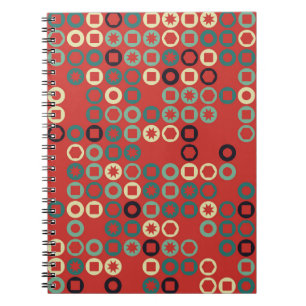 Caderno Espiral Padrão geométrico sem costura com elementos colori