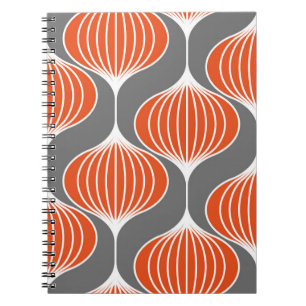 Caderno Espiral Padrão geométrico sem costura com linhas ondulad